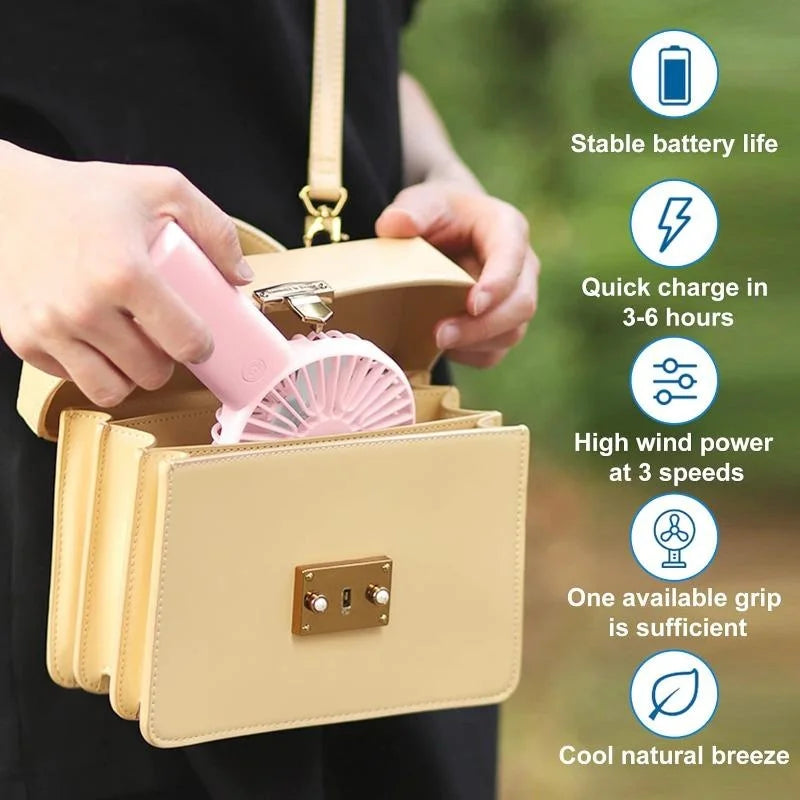 Handheld Portable USB Rechargeable Fan