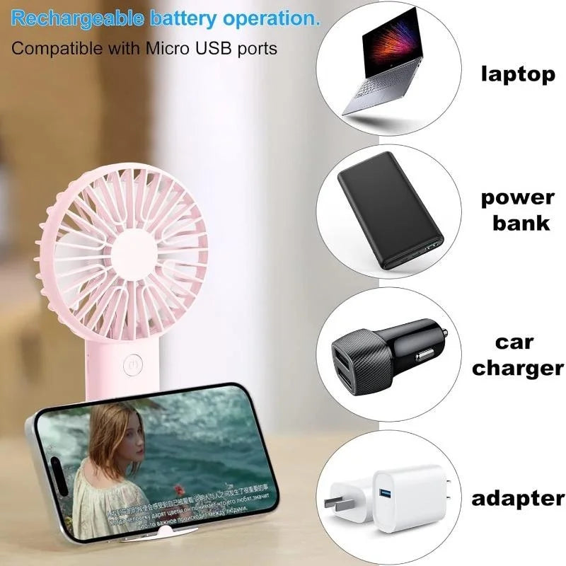 Handheld Portable USB Rechargeable Fan